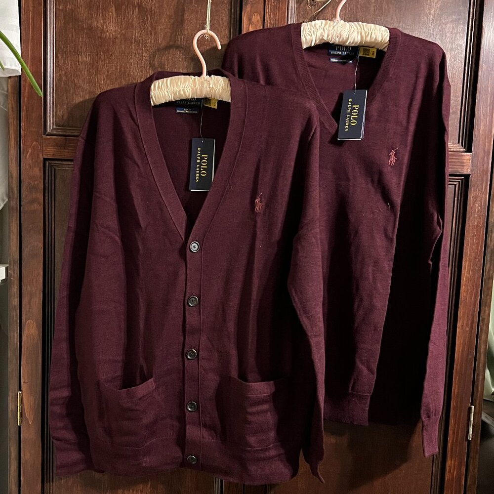 POLO by RALPH LAUREN MERINO WOOL SWEATER SET SIZE L